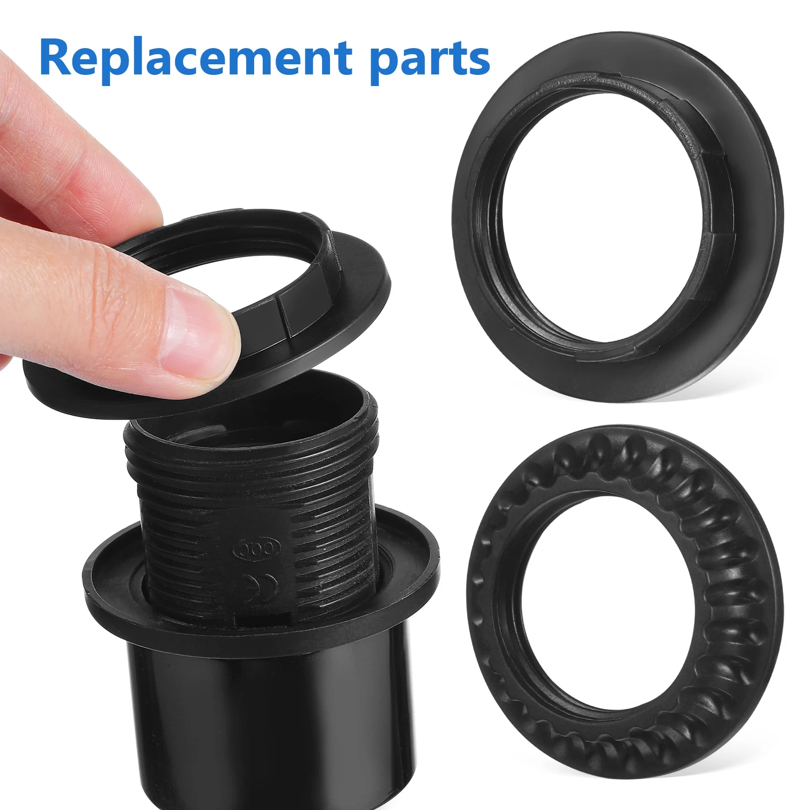 

4Pcs Black E27 E26 Lampshade Fitting Rings Light Socket Reducer Adapter For Safe Easy Installation In Various Lamps
