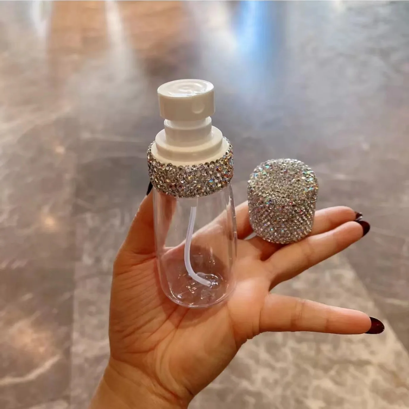 60 مللي زجاجة رذاذ بلاستيكية مجموعة الماس الاصطناعي الحبر مزيل ماكياج زجاجة ماء السفر المحمولة زجاجة توزيع السائل