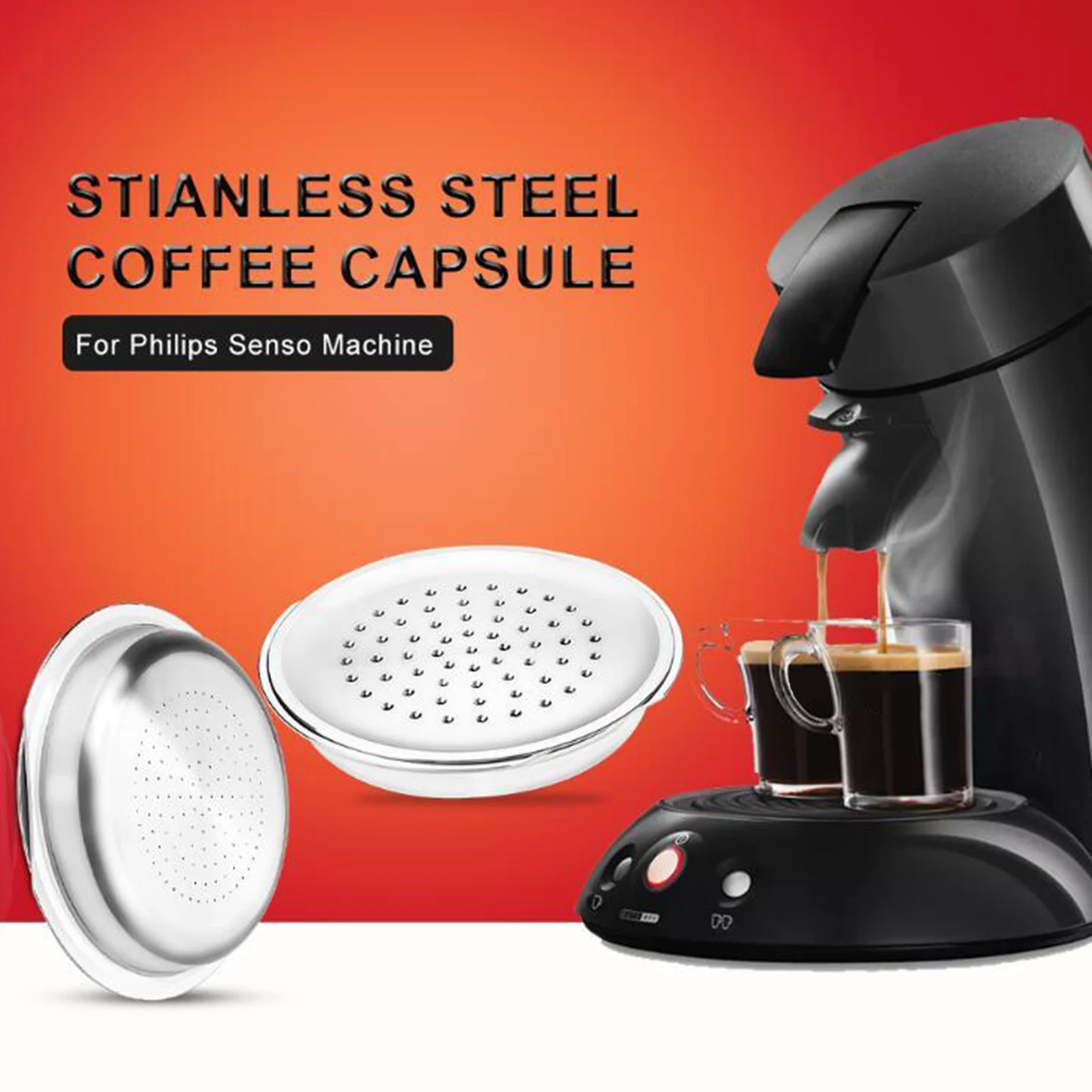 Stainless Steel Coffee Filter Cup Modern Coffee Pods Holder Capsule Maker Accessory for Philips HD6592 HD7801 Machines