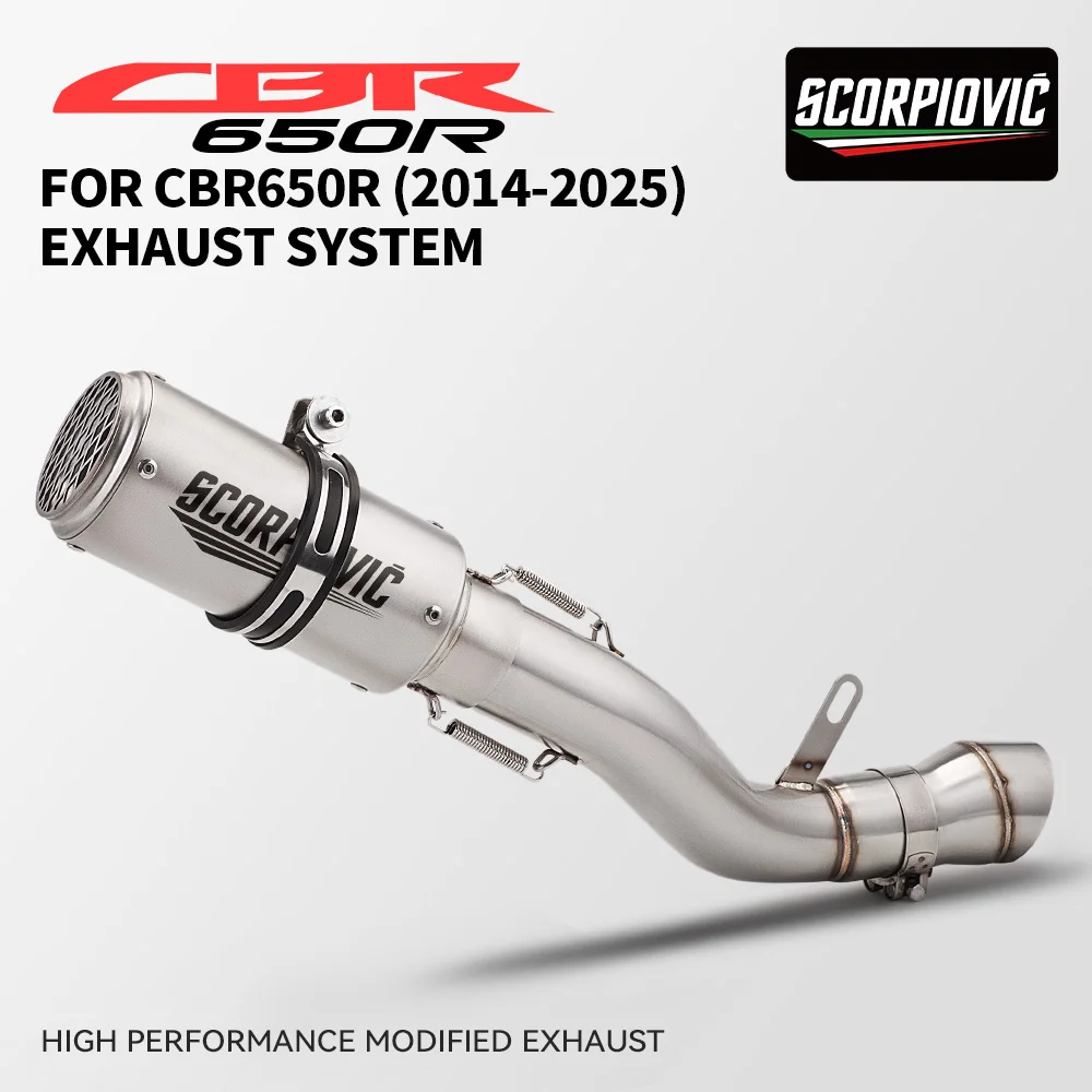 

Motorcycle system exhaust slip On is suitable for CBR650R [2014-2025] middle section 60 barrel tail section kit high performance