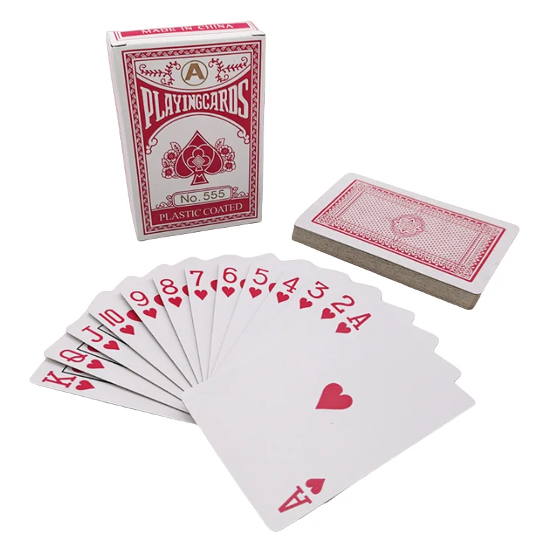 New 54 pieces/set Grey Core Paper Poker King Deck Playing Cards Magic Tool Party Table Game Red Blue