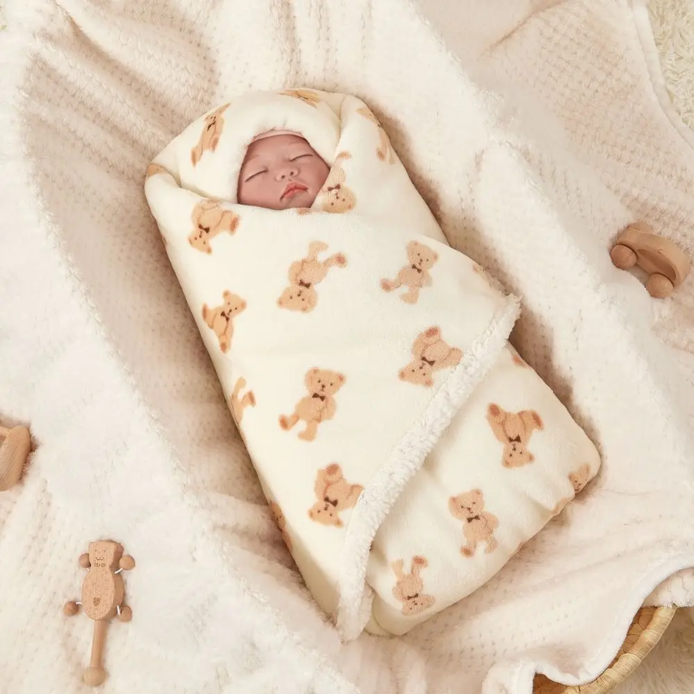 High Quality Autumn Winter Baby Blanket Lamb Fleece Flannel Quilt Keep Warm Soft Newborn Swaddle Wrap