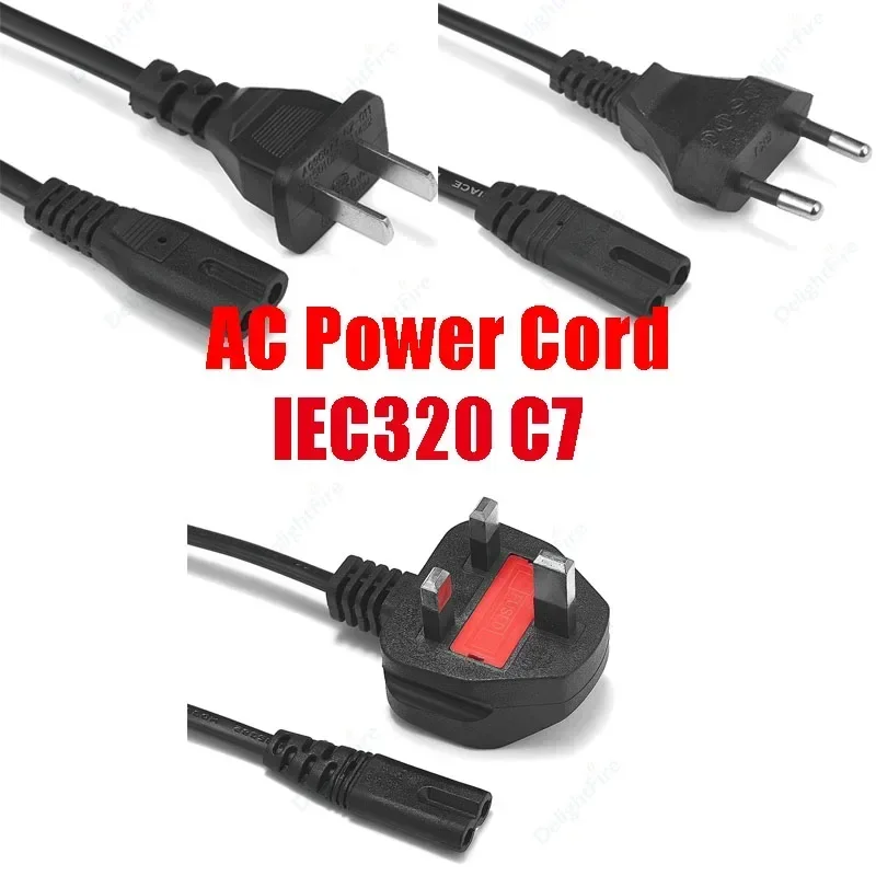 US UK EU Plug AC Power Supply Cord Type B 1.5m IEC320 C7 Power Adpater Wire For HP Lexmark Brother Epson Dell Printer XBOX One S