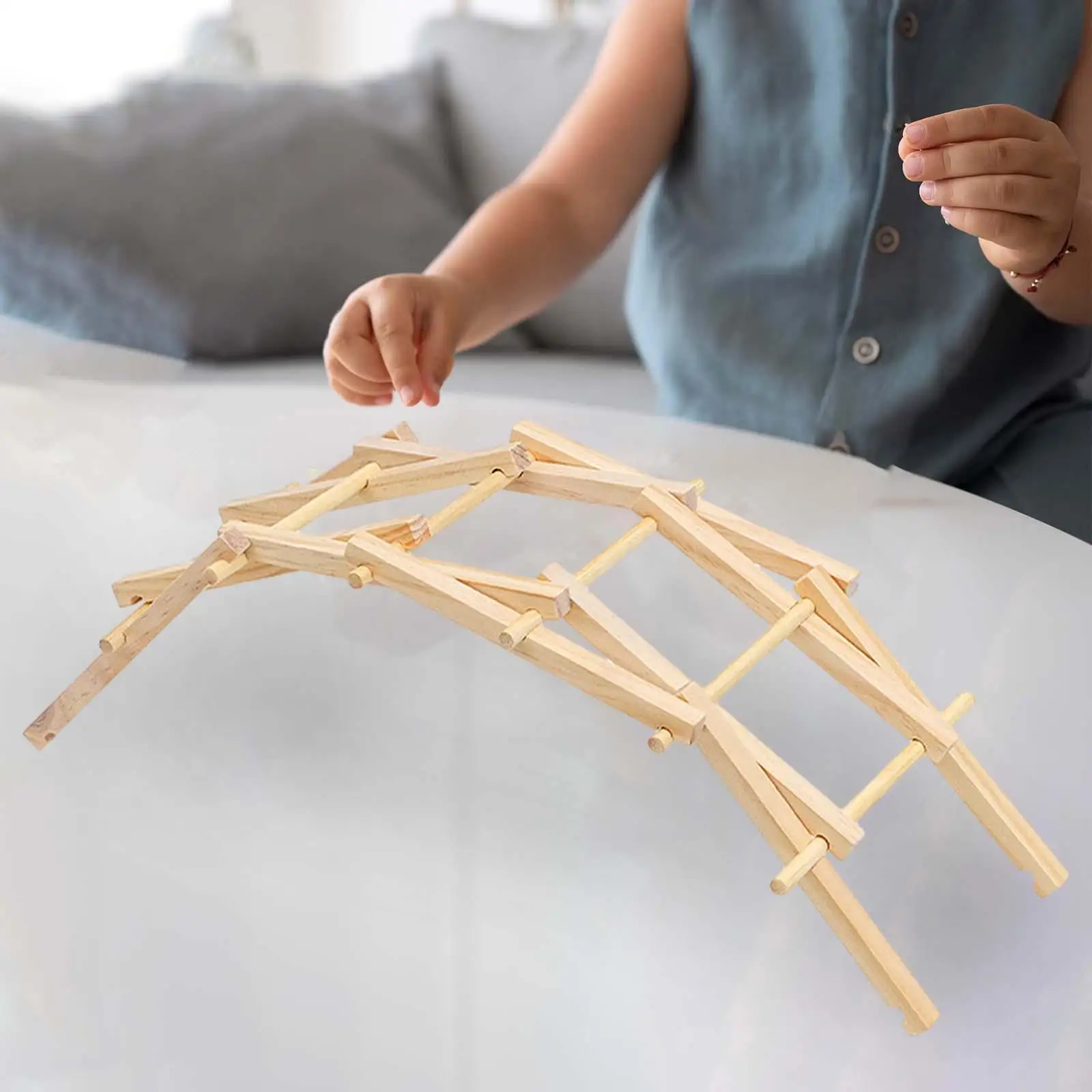 Modelo de ciência de madeira ponte experimento brinquedo educacional para crianças adolescentes