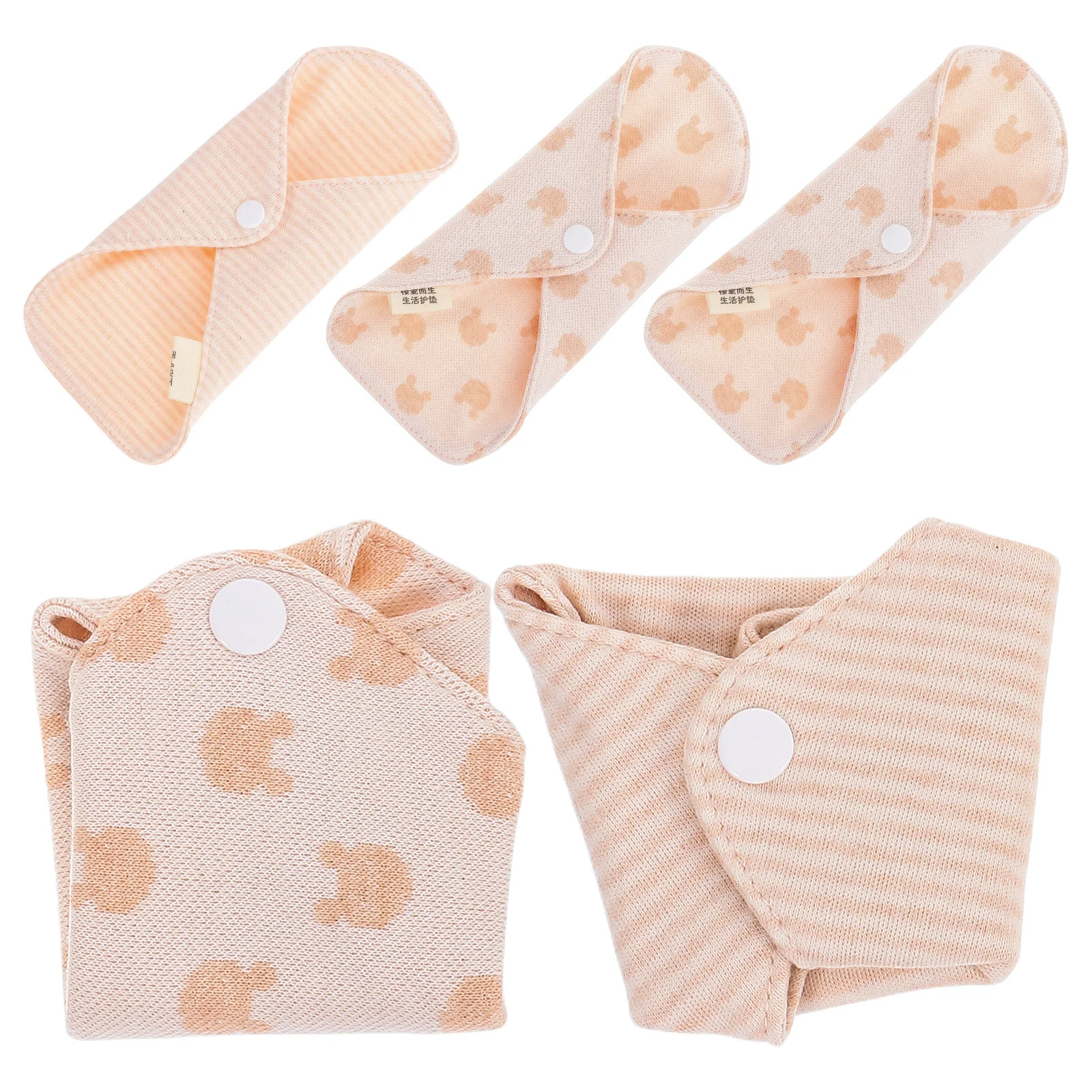 5 قطعة منصات الحيض القطن العضوي القابلة لإعادة الاستخدام قابل للغسل منشفة صحية للنساء ماصة للغاية تنفس لينة مثالية لفترة