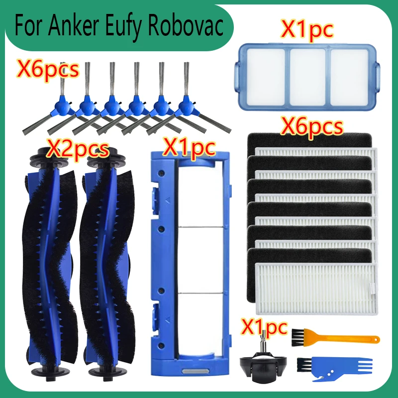 Accesorios de filtro HEPA primario para Anker Eufy RoboVac 11S Plus 15C 25C 30C 35C 12 15T Robot aspirador rodillo cepillo lateral