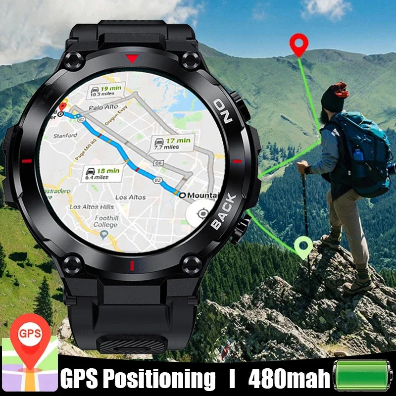 

Top GPS New Smart Watch Men 480mAh Bracelet Sports Fitness Outdoors Watch IP68 Waterproof Smart Clock Call Reminder Smartwatch