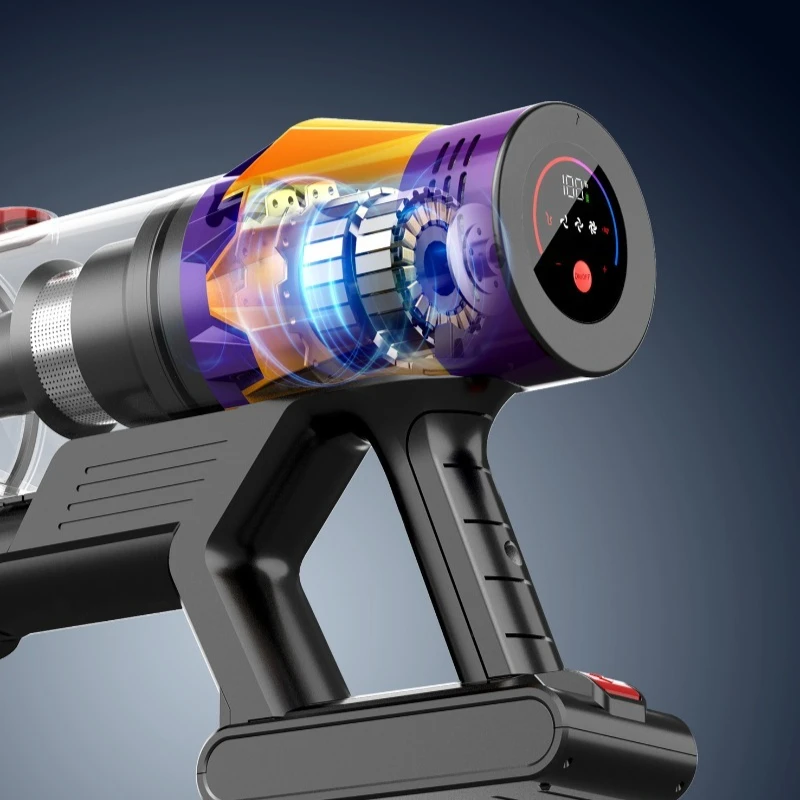 ASHLV V18 550W 50kPa ハンドヘルドワイヤレス掃除機 タッチディスプレイ付き 取り外し可能なバッテリー 40分電気ほうき 家庭用、車用