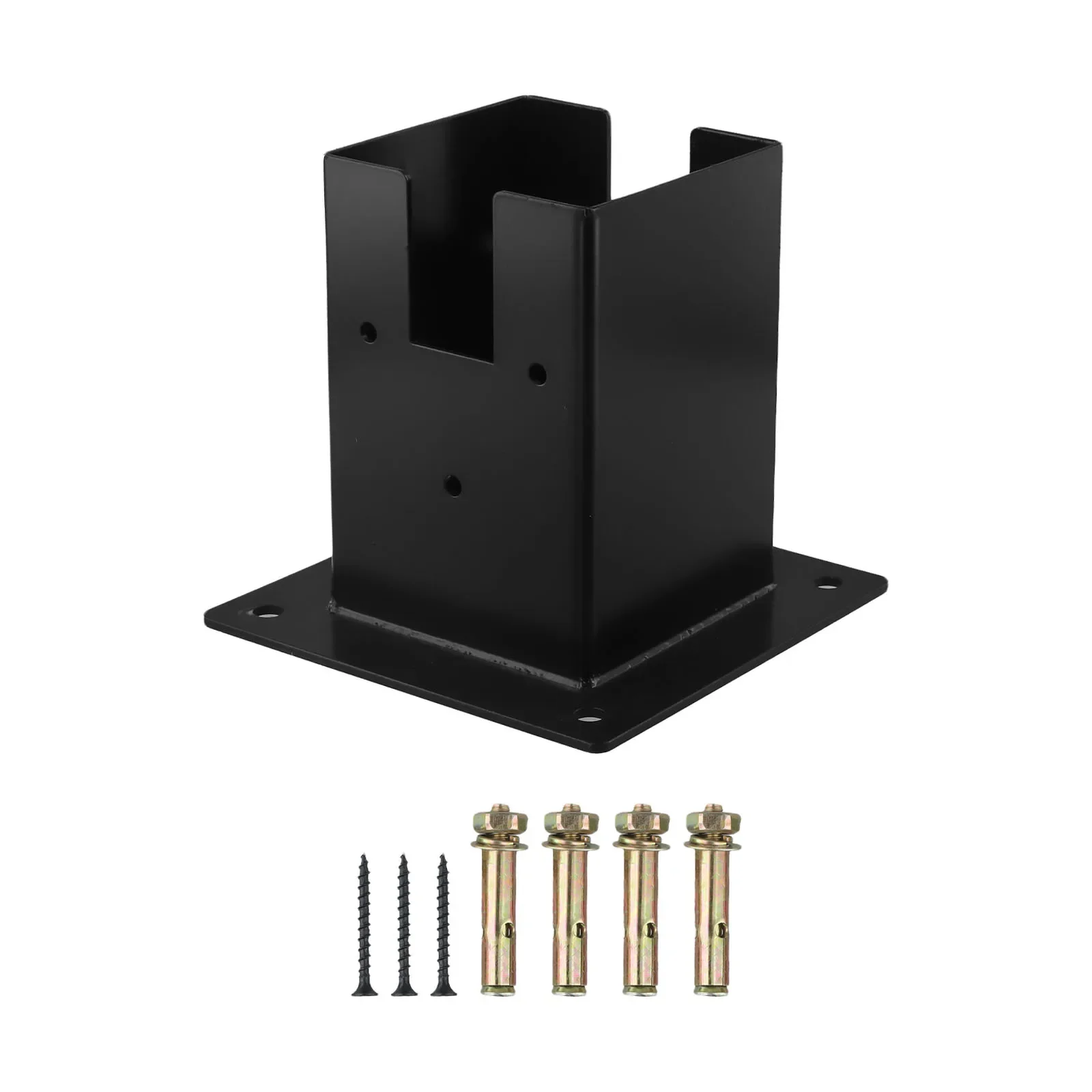 1pcs Right Angle Corner Bracket Black With Pergola Post Base For Wood Beams Elevated Stand Pavilion Accessories Support Base