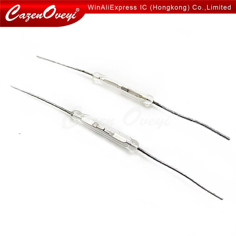 10 шт./лот, сухая герконовая труба, REED SWITCH 2X14 мм, стекло, белый цвет, Н/О, ток низкого напряжения, 100% новый оригинальный в наличии