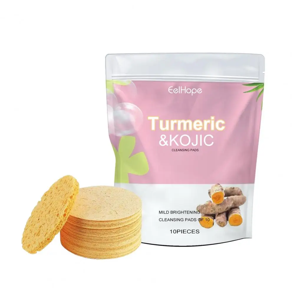 Curcumin Hautpflege Kurkuma Pads Gesichts schwämme zum Peeling Make-up Entfernung 10 Stück wieder verwendbar zum Aufhellen für Kosmetika