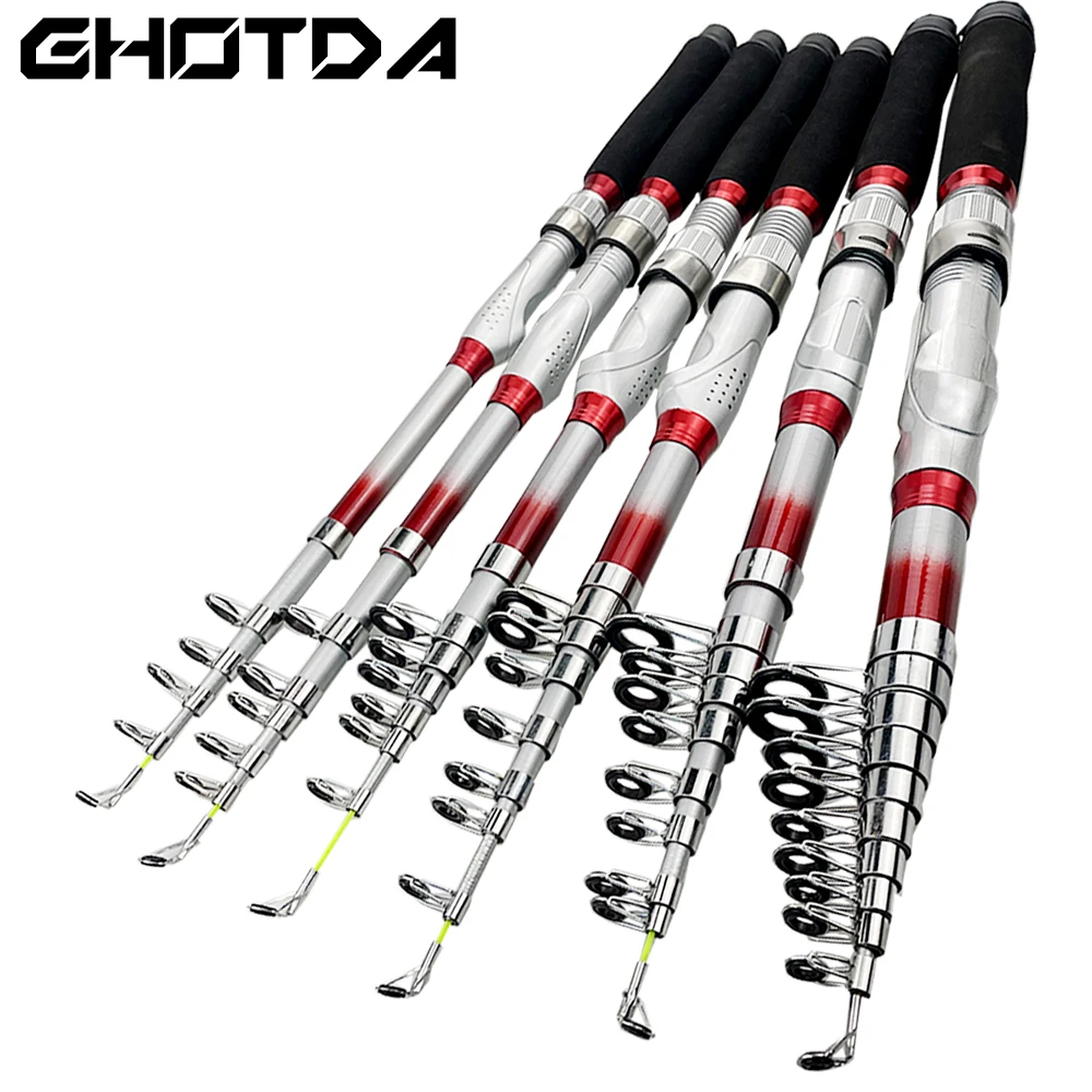 Portable Telescopic Fishing Rod 1.8M -3.6M Carp Feeder Hard FRP Carbon Fiber Pole Sea Fishing Rod