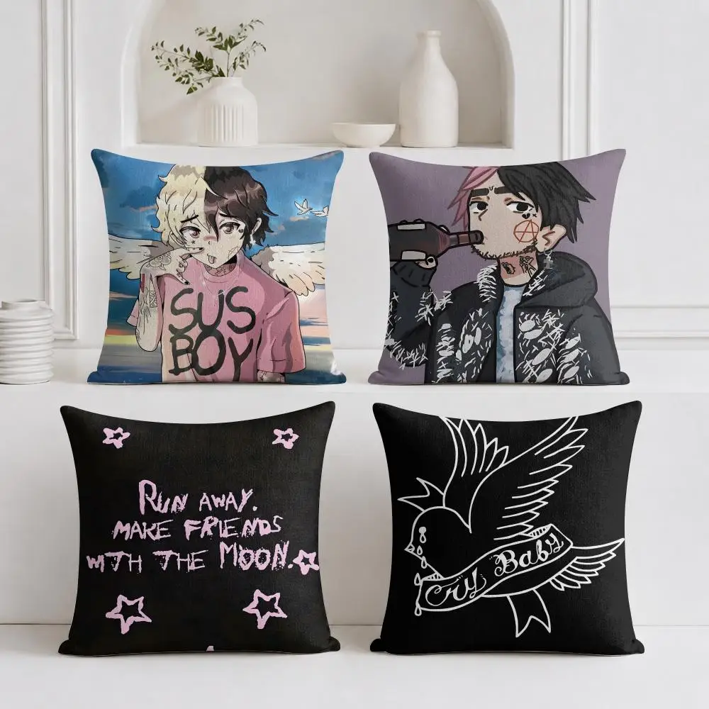 Pop Rap Album L-Lil Peep Hip Cushion Cover Organic Linen Square Pillow Case Durable Non-Allergenic And Kind To Skin