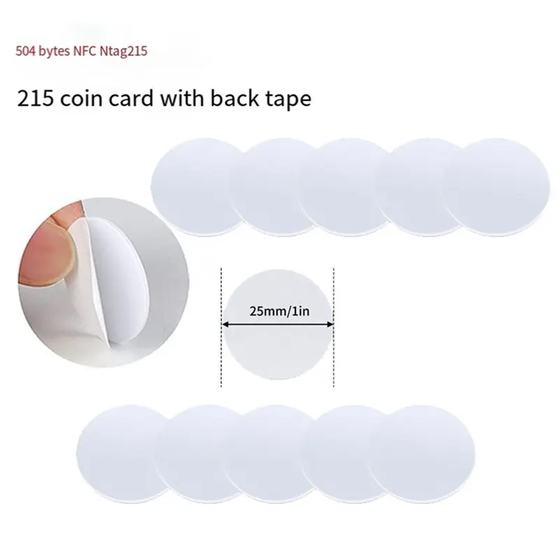 B04C-100 Pcs 13.56Mhz Ntag215 Card Coin NTAG 215 Card Label 25 Mm Diameter Can Be Used For Homemade Amiibo Durable