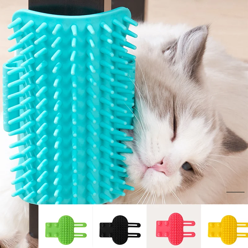 Pet Cat Hair Removal Massage Comb Cats Scratching Rubbing Brush kitten Grooming Self Cleaning Wall Corner Cat Scratcher Combs