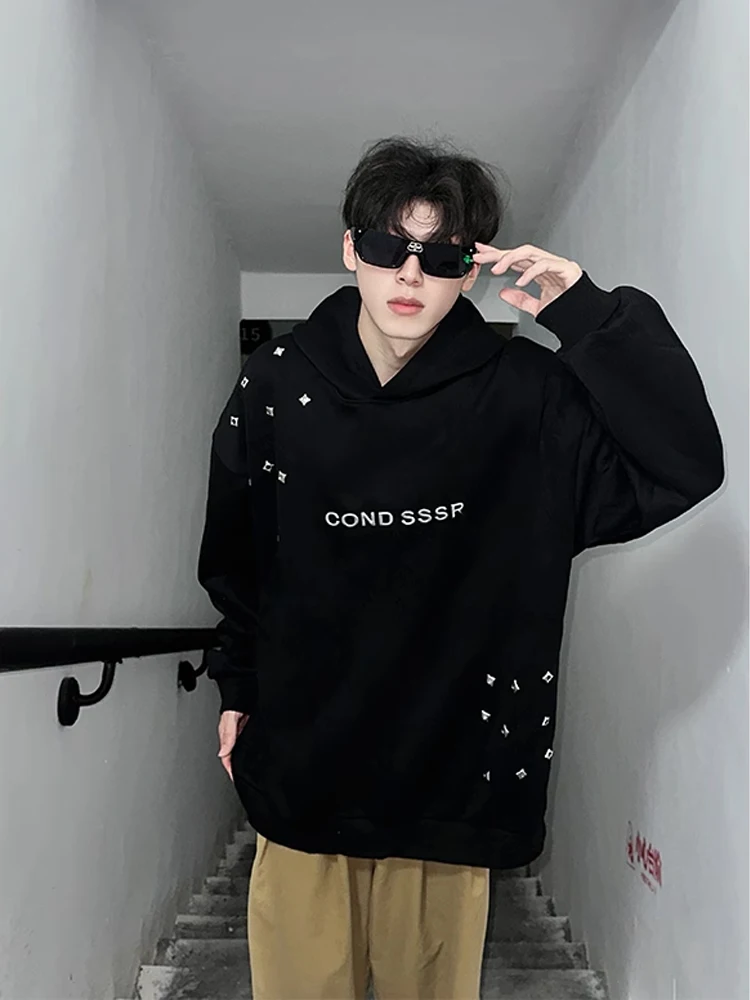 

Street Sle Heavyweight Hoodie American Retro Jaet for Men Spring Autumn Cool Hip Hop Sweatirt Youth Casual Cotton Polye...