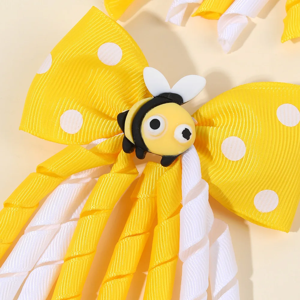 2Pcs Cute Bees Ladybug Hair Clips Insect Ponytail Hairpin Girls Kids Children's Trendy Animal Playful Headwear Hair Accessories - view 4