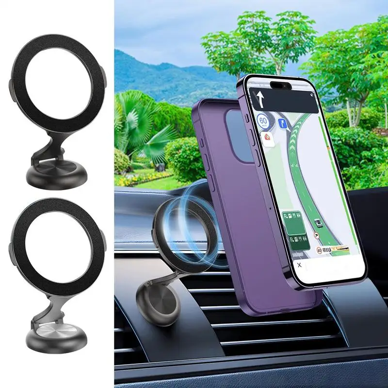 Suporte magnético de telefone para carro com rotação de 360 graus, suporte dobrável para todos os smartphones