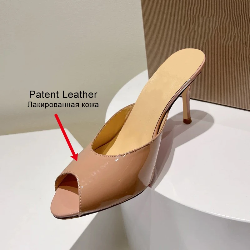 Women's Leather Peep Toe High Heel Sandals - Summer Party Shoes