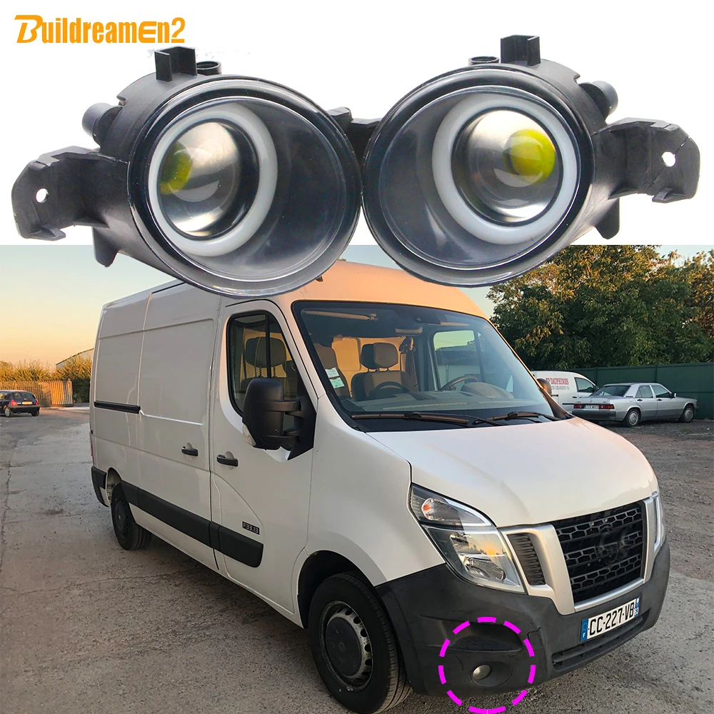 2 Pieces LED COB Fog Light Angel Eye DRL For Nissan NV400 2011-2019 Car Front Bumper Fog Daytime Running Lamp H11 Accessories