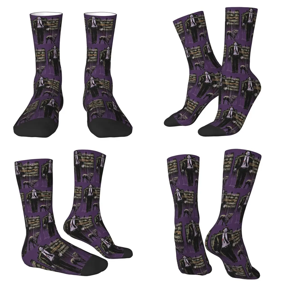 

Dogs Are A Killer's Best Friend (color Version) Socks Harajuku Super Soft Stockings All Season Long Socks Accessories for Unisex