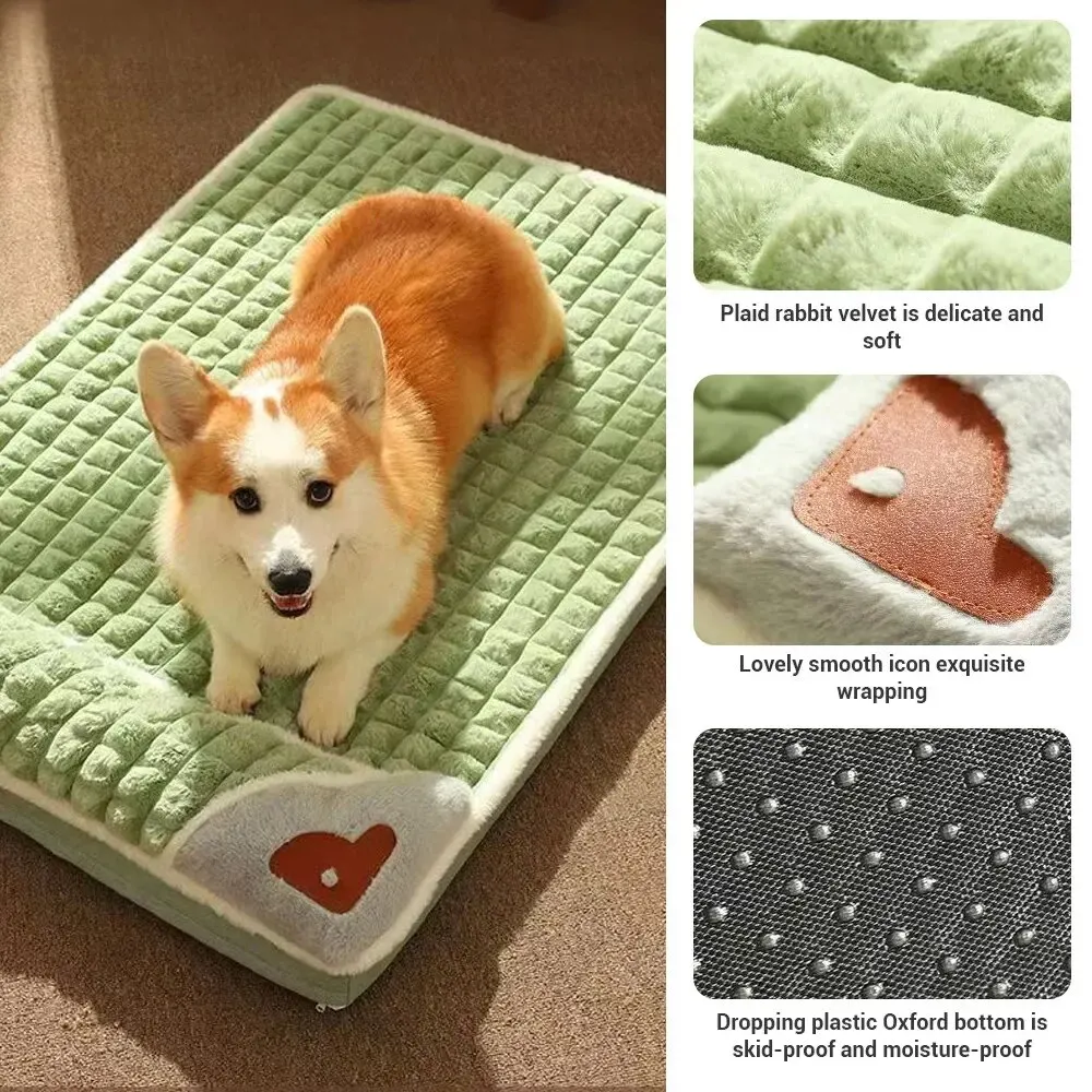 Luxury Warm Dog Mats For Small Medium Large Dogs Plaid Beds For Cats Dogs Fluff Sleeping Removable Washable,Big Size--3XL