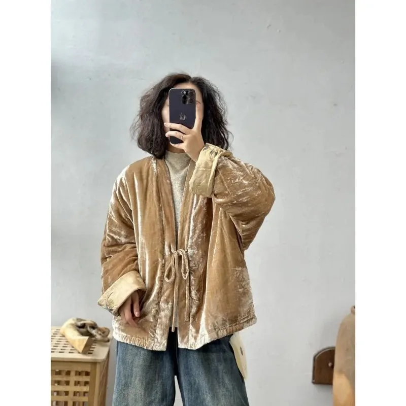럭셔리 디자이너 여성 의류 스팽글 자수 그린 벨벳 코트 가을 겨울 자켓 따뜻한 아우터 빈티지 긴팔 탑