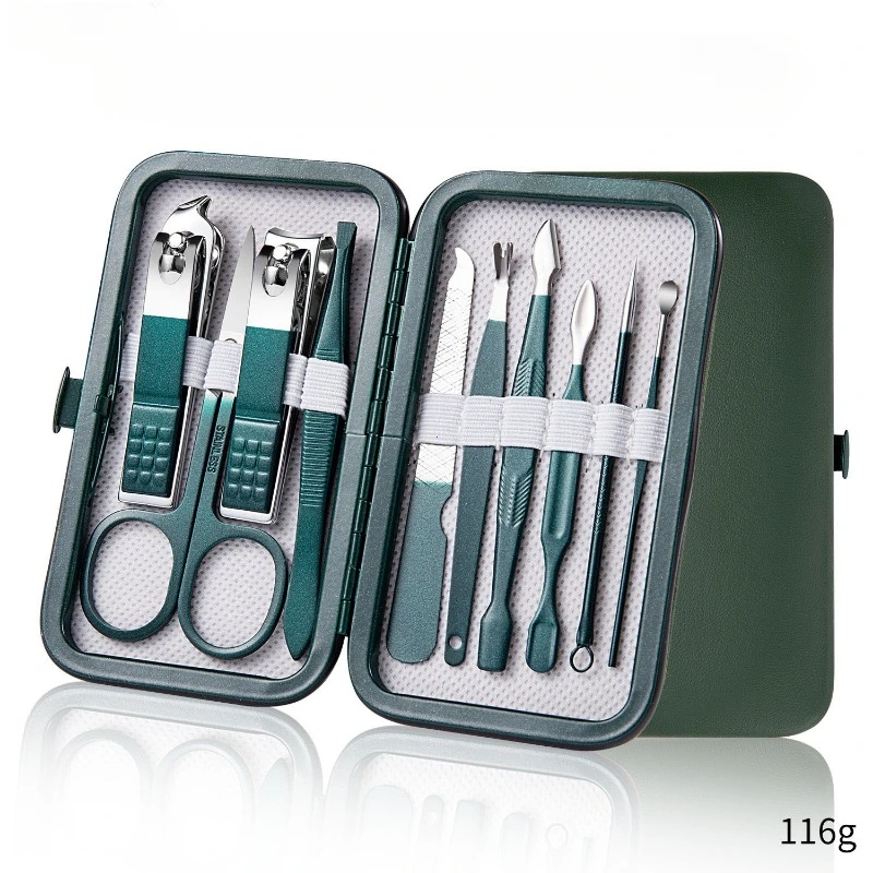 Ensemble de manucure professionnel en acier inoxydable, coupe-ongles, outils de soin des ongles, étui de voyage en cuir, hommes et femmes, 7-18 pièces