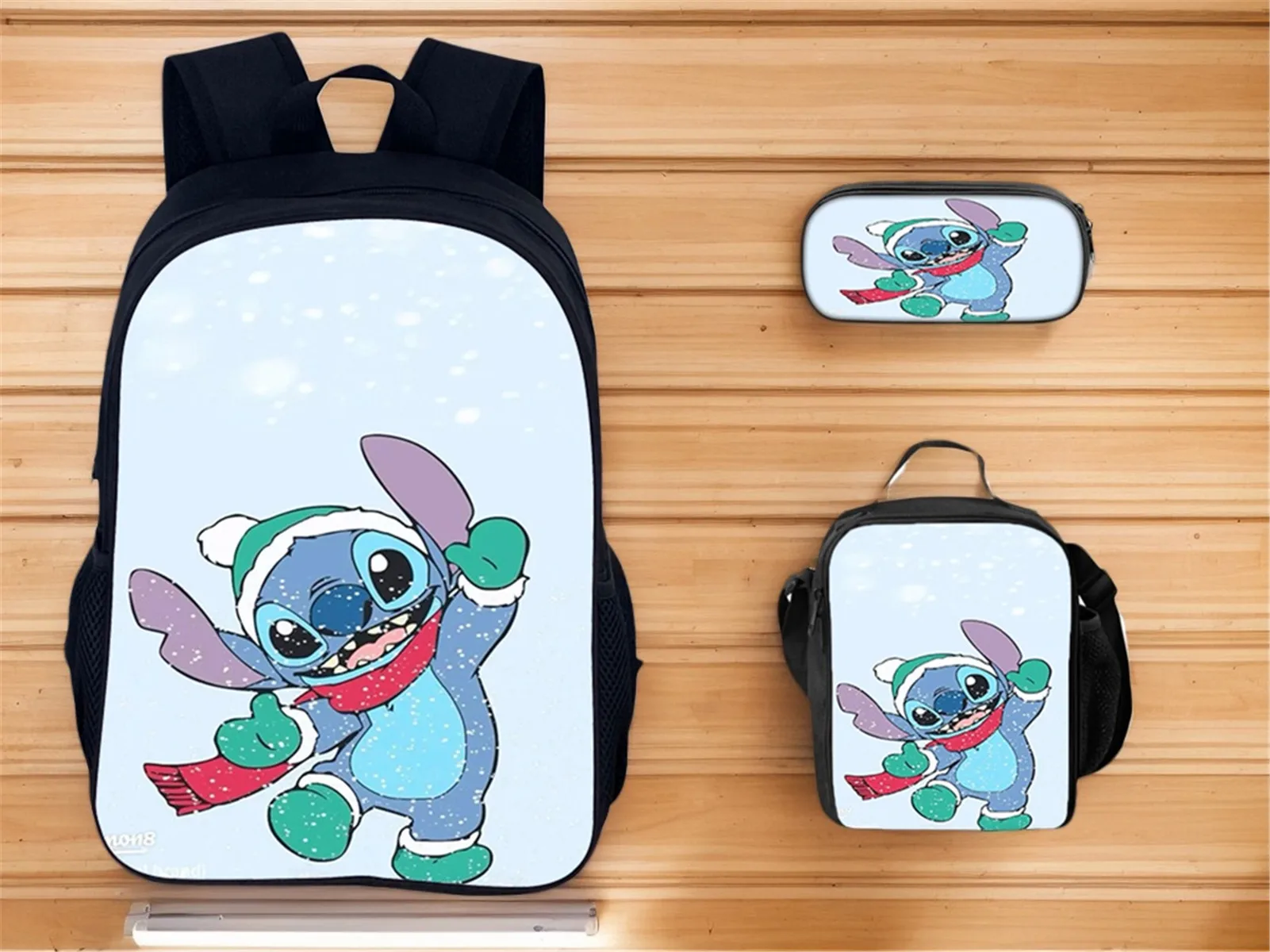 

Stitch Classic Backpack,School Cartoon Bookbag with Pencil Box,Reusable Lunch Tote 3Pcs Set for Boy,Girl