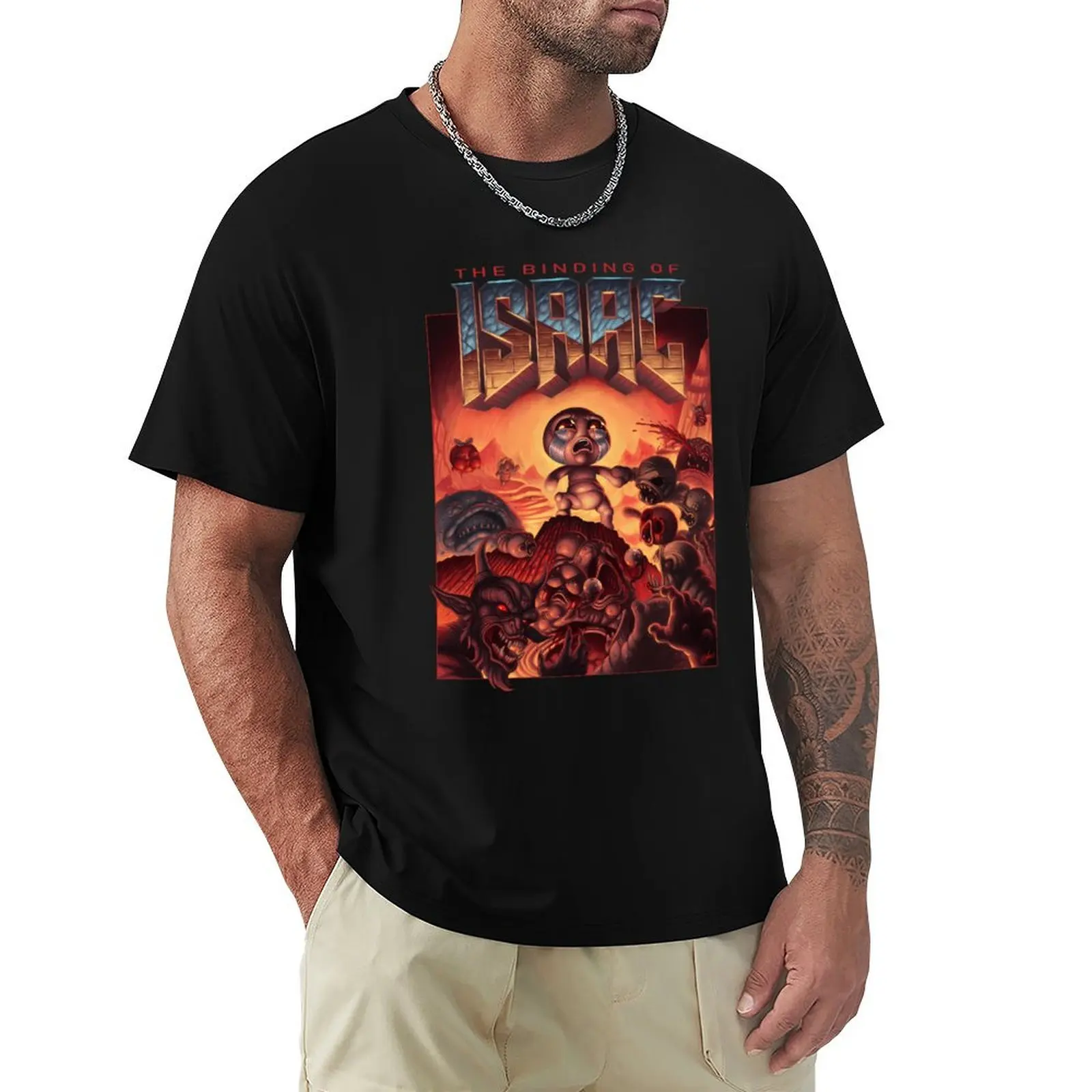 The Binding Of Isaac 90s T-Shirt Daily Wear Plain Short Sleeve Shirt