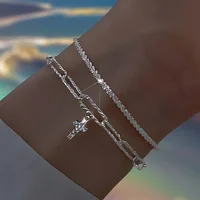 Bracelets en argent Sterling 925 avec strass pour femmes et filles, 6 pièces, luxe coréen, ciel étoilé scintillant, bijoux de fête 6