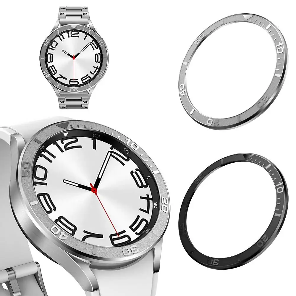 מגן נגד שריטות והתנגשות עם דבק לשעון Samsung Galaxy Watch 6 Classic 43mm 47mm Bezel S2E4