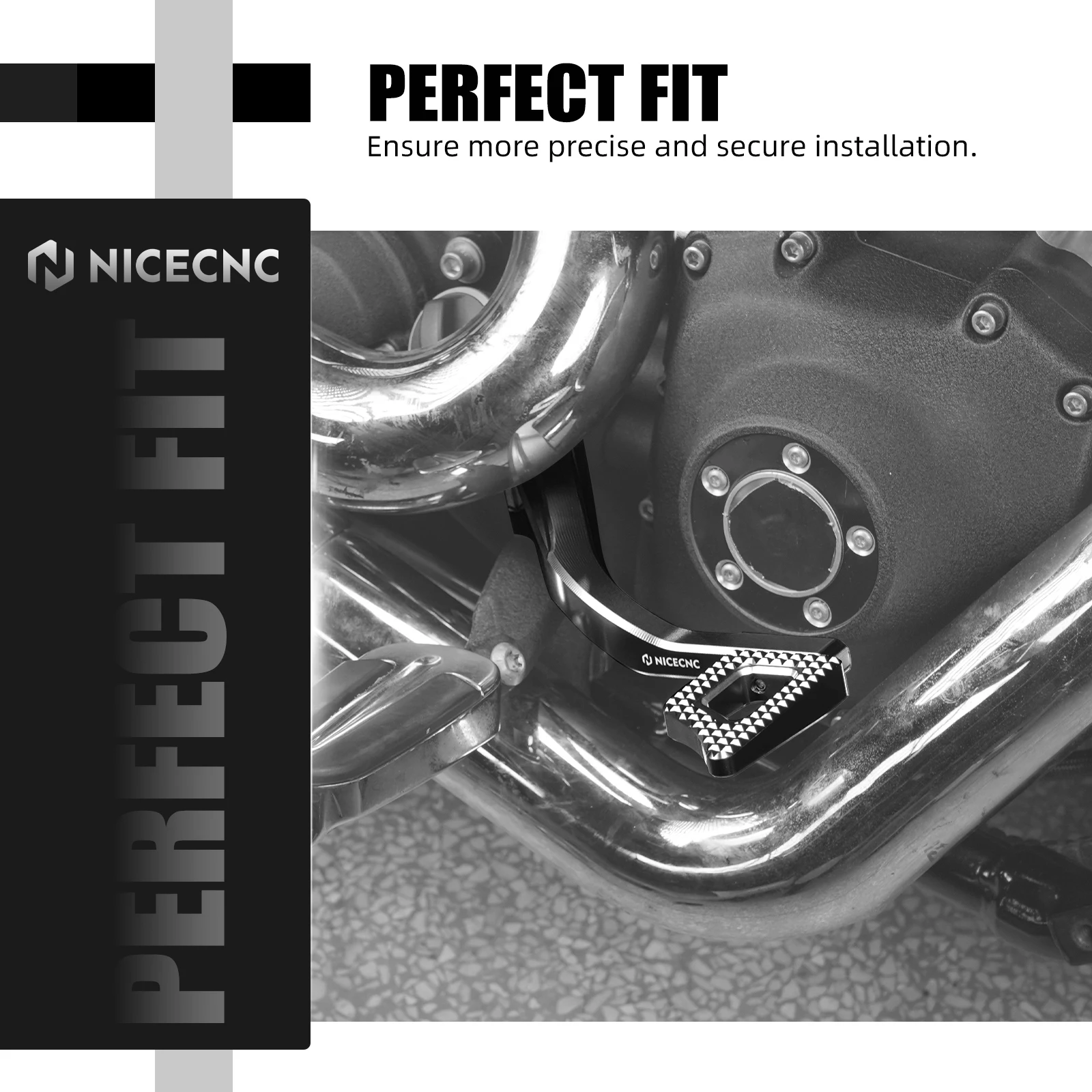 Für Harley Dyna Street Bob FXDB Fahrer-Fußrasten Hintere Bremspedale Gangschaltung Low Rider FXDL Fat Bob FXDF Super Glide – Detail 14