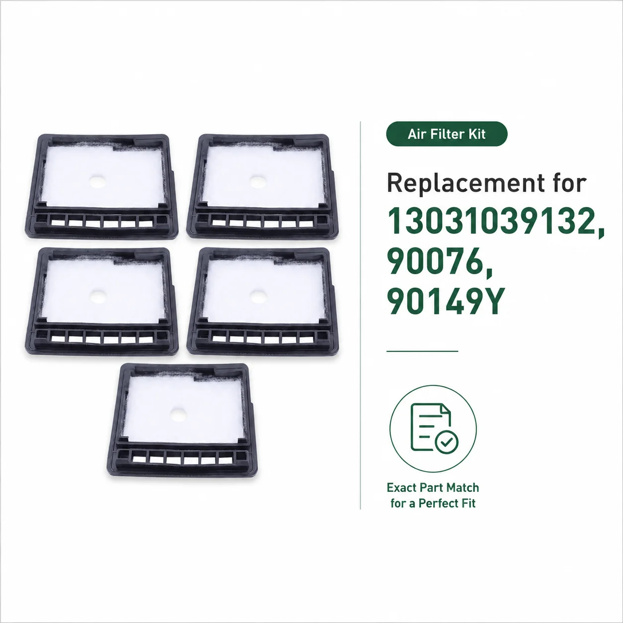 5 Pack Air Filter Tune Up Kit for Echo CS300 CS301 CS305 CS306 CS340 CS341 Chainsaw Saw Parts Replaces 13031039132 90076 90149Y