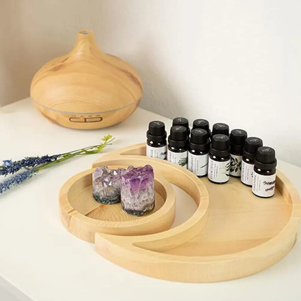 1Set Moon Tray Crystal Stone Storage Exquisite Craft Tabletop Decor Smooth Surface Elegant Gift Home Furnishing view 3