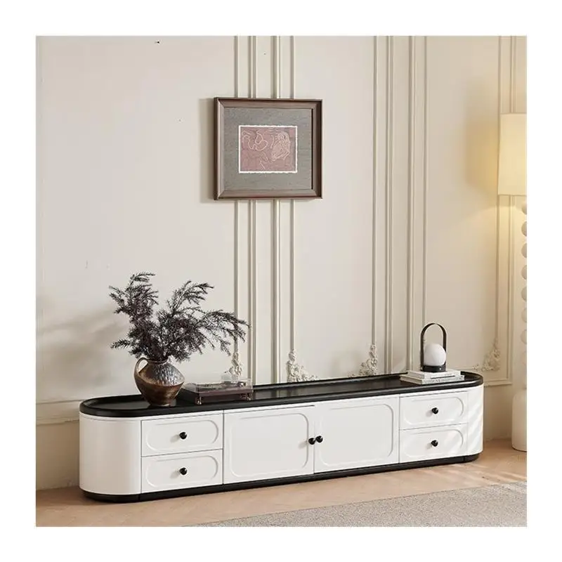 Coffee Table Solid Wood Retro Light Luxury for Living Room for Small Apartment Large Storage, Living Room Center Table