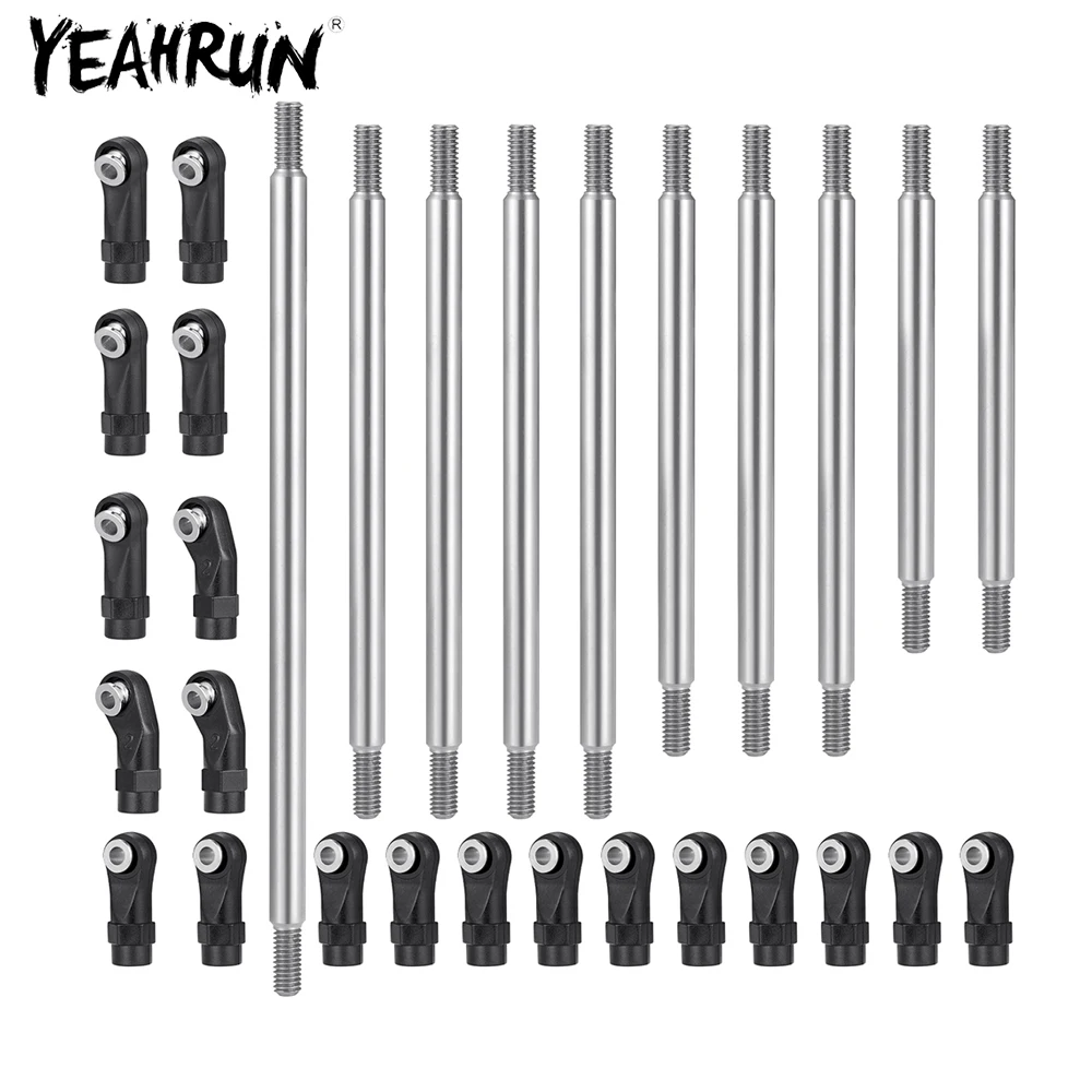 YEAHRUN 10Pcs Links Upper Lower Linkage Chassis Link Set with Plastic Rod End for Axial SCX10 II AXI90075 UMG10 RC Crawler Car