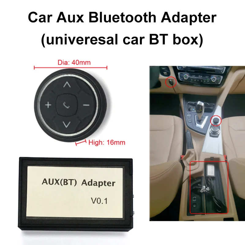 Car Aux Bluetooth 5.2 Adapter Wireless Smart BT Key Button Hands-free box