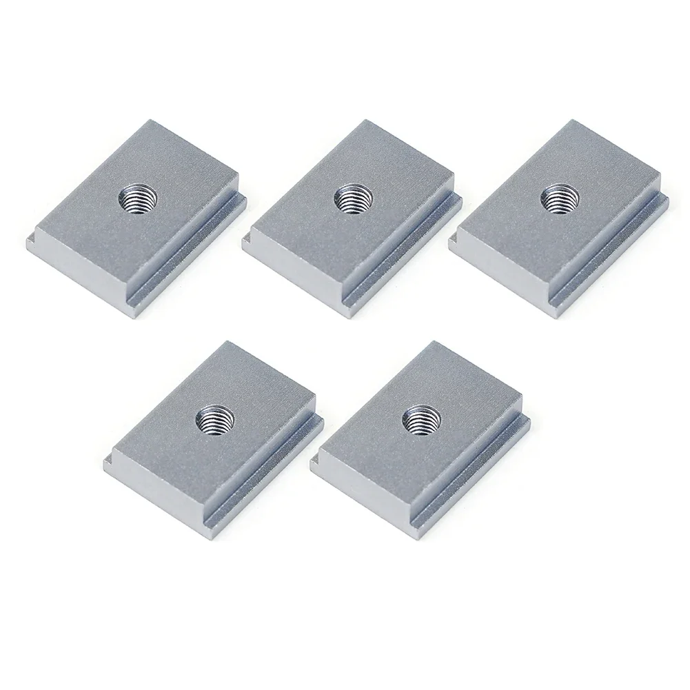 5pcs M6 T Track Slot Slider Aluminum Alloy Sliding Bar T Slot Nut For T-Track Jigs Screw Slot Fastener Woodworking Tool