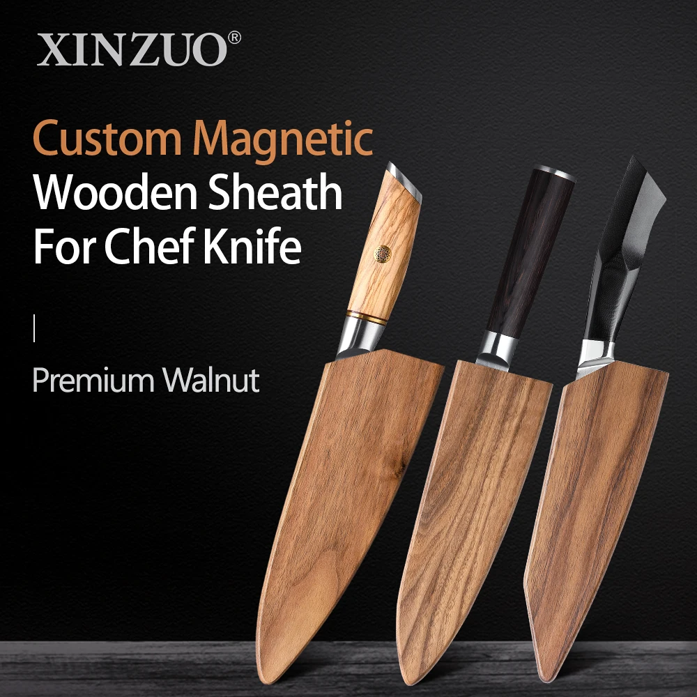 XINZUO Wooden Sheath High Quality Walnut Wood Knife Cover for XINZUO Chef knife