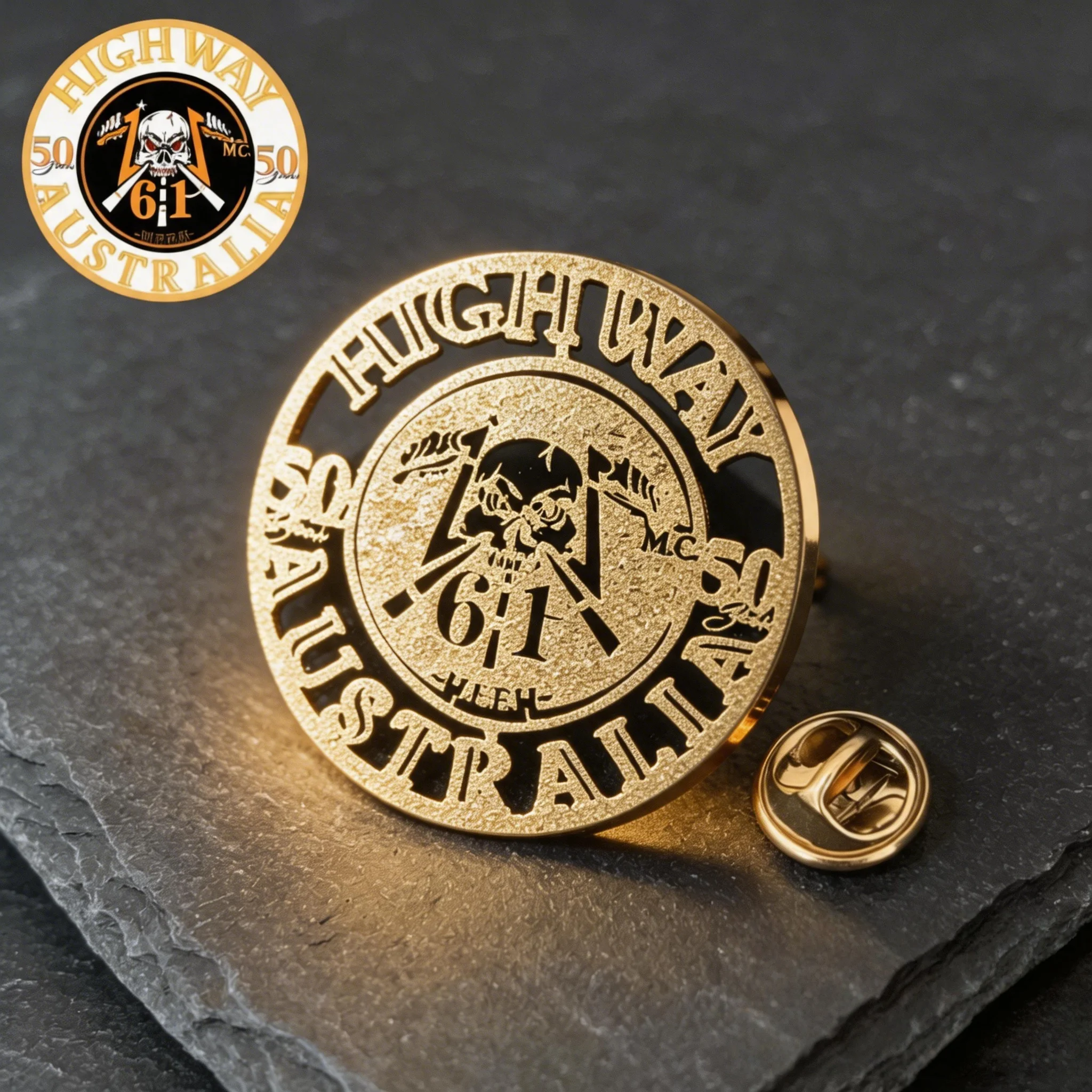 Customzied Club Logo Brooch Personalized Cool painting Image Brooch Stainless Steel Jewelry Collar Pin Fashion Trend Gift
