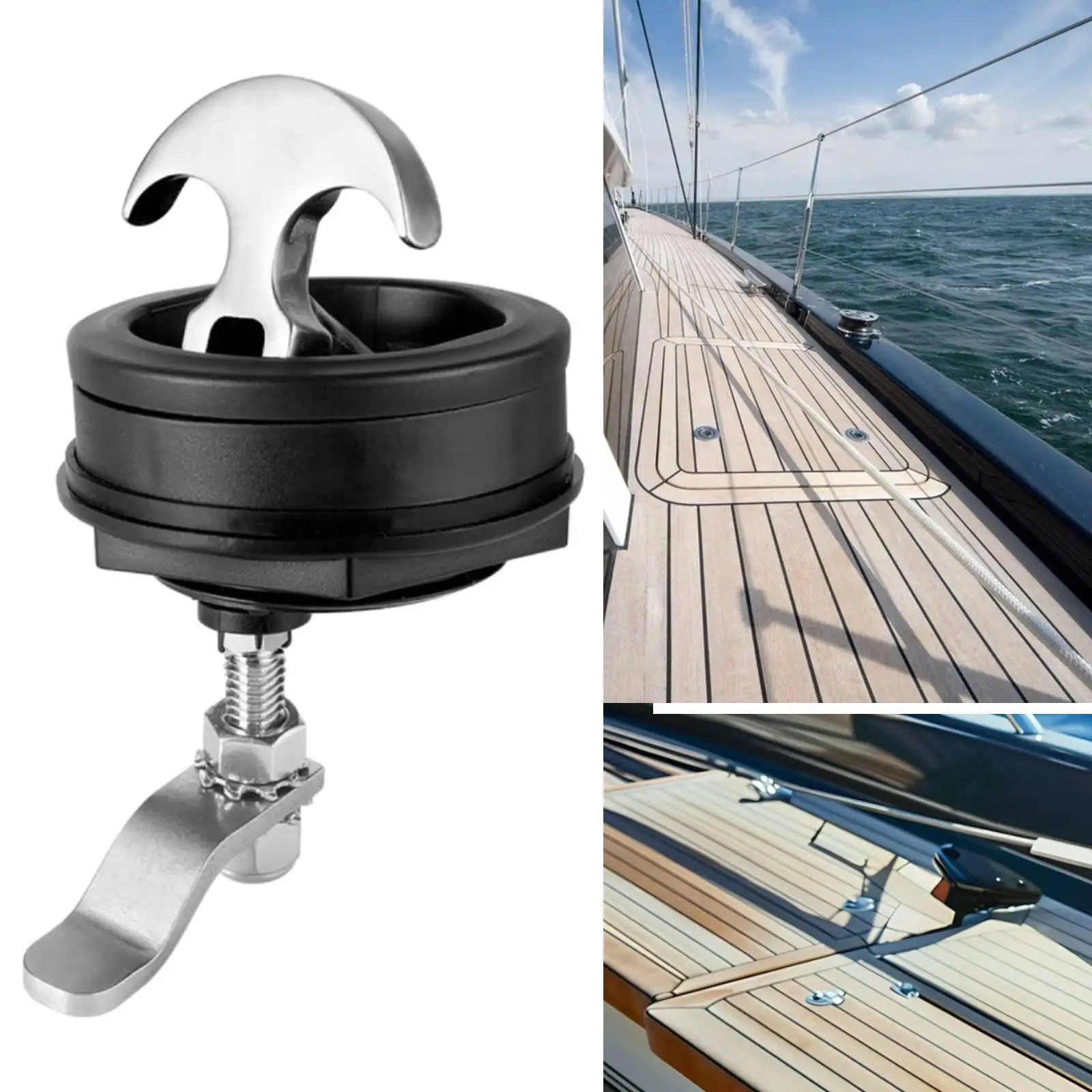 Boat Deck Latch Marine Hardware T Shaped Handle Nylon and Stainless Steel Compact Easy Installation