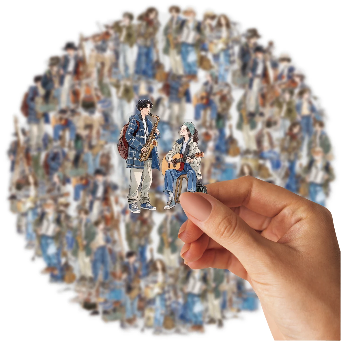 مجموعة ملصقات شخصية نادي الموسيقى من Etori Life Art District لمستلزمات سجل القصاصات وأجهزة الكمبيوتر المحمولة وملصقات الهاتف وديكور الغرفة وعشاق الموسيقى وقرطاسية الطلاب وملصقات الأطفال والهدايا الصغيرة