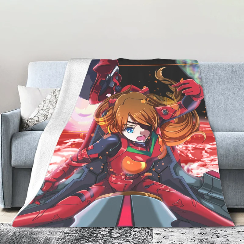 Custom Anime Blanket Sofa Winter Warm D-Evangelions Bed Fleece Camping Nap Fluffy Soft Blankets Microfiber Bedding King Size