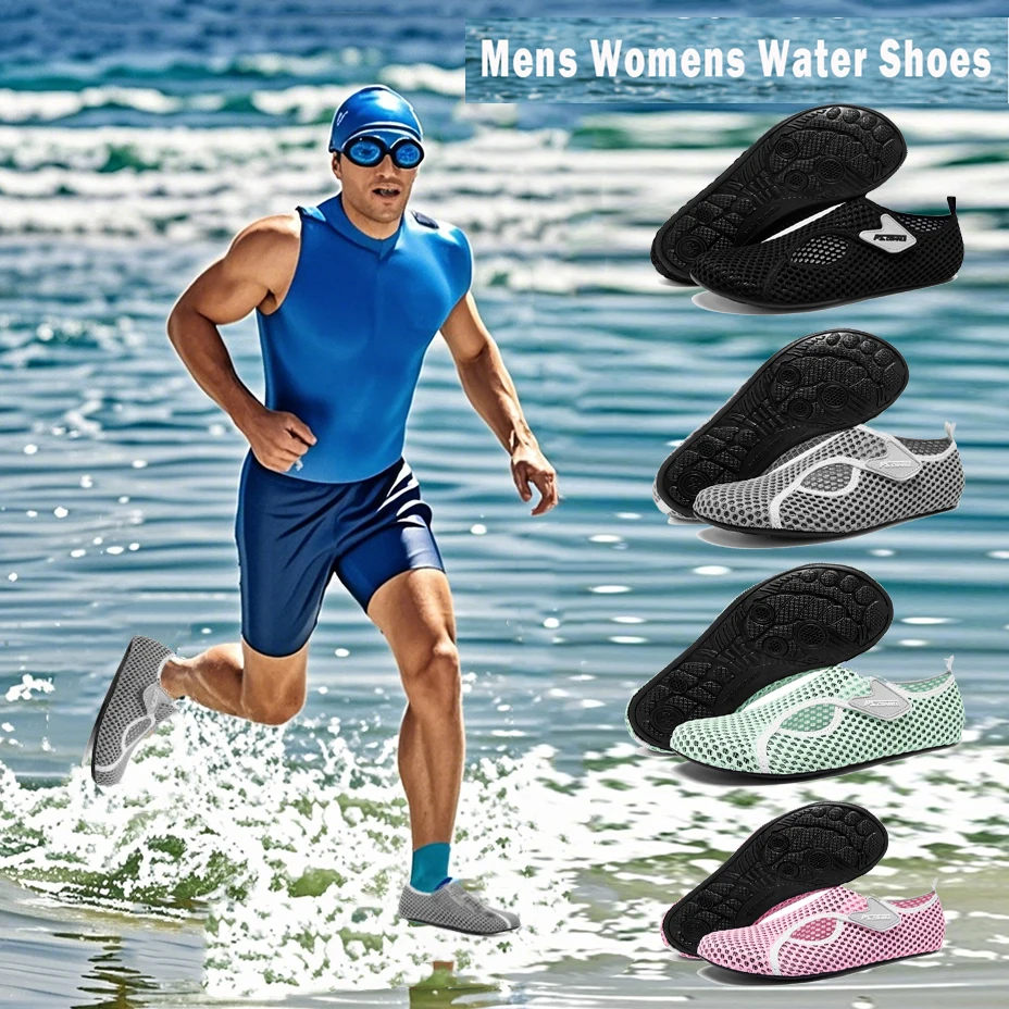 유니섹스 야외 물 신발 편안한 빠른 건조 해변 양말 맨발 신발 남성 여성 수영 운동화 요가 캐주얼 신발