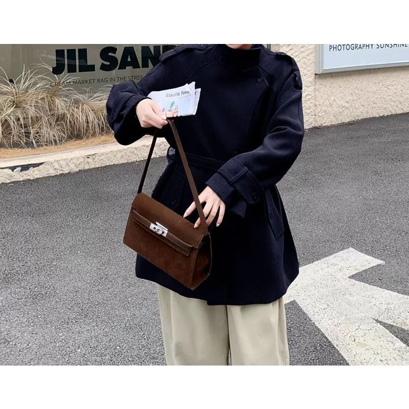 Retro coat women's 2026 spring and autumn Korean version loose stand-up collar waist strap medium and long coat