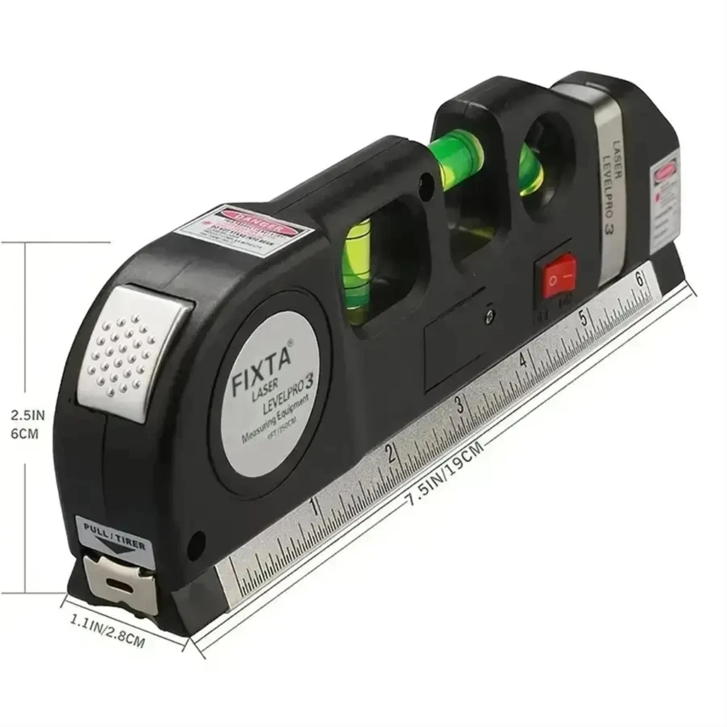 Crosshair Laser Level Kit with Metric Ruler - Precise Alignment, Diverse Applications