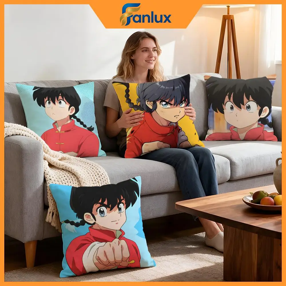 Anime Ranma½ Cushion Cover 4Pcs Decorative Covers Soft Cushion Case for Sofa Couch Decor 40x40 45x45 Pillowcases