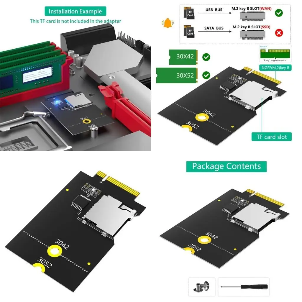 

R53C Эффективное хранилище B Адаптер карты клавиши M.2 B Ключ USB -шина для карты SDXC для электронного устройства