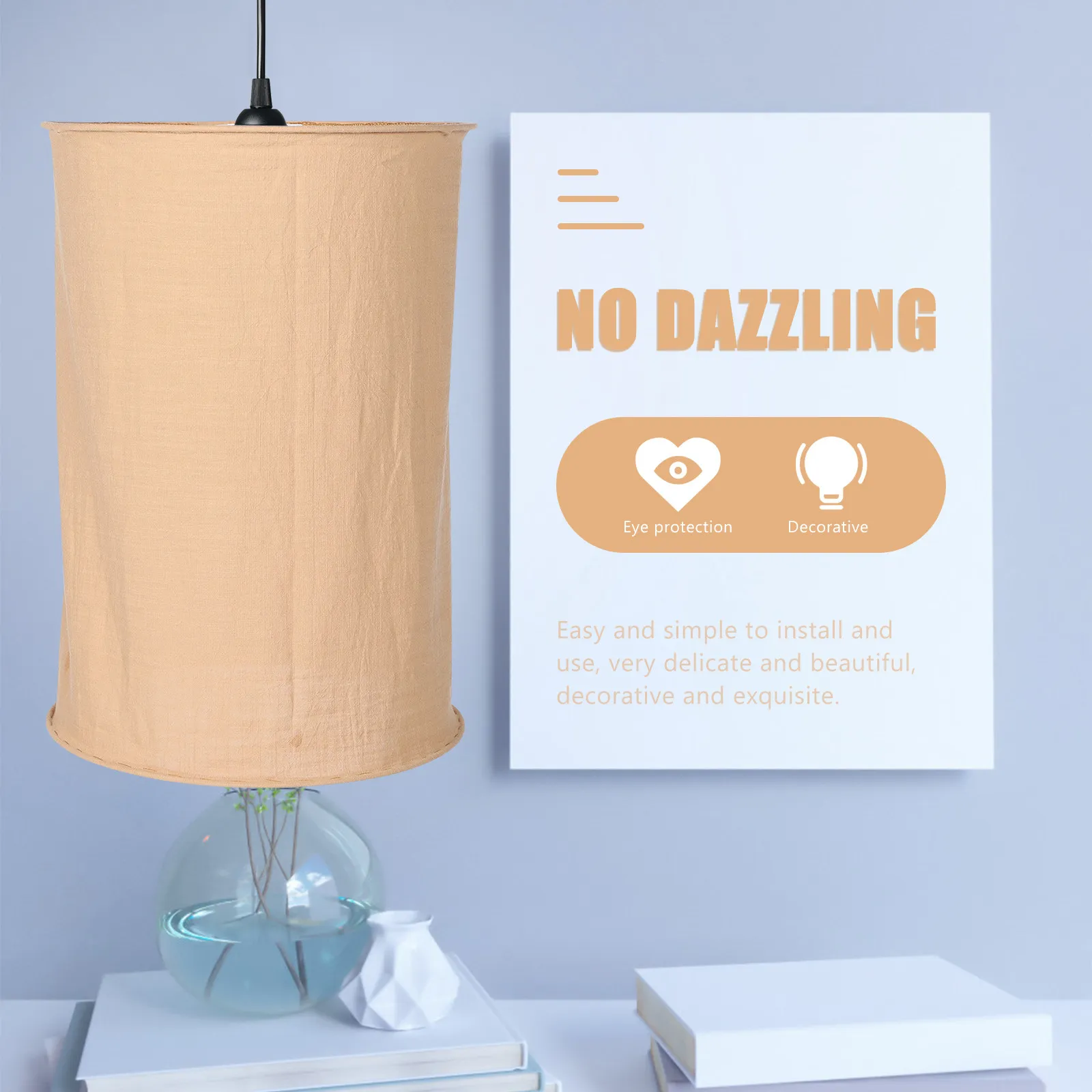 Cloth Hanging Lamp Shade Simple Design Pendant Light Shade Soft Lighting Warm Atmosphere for Home Cafe Bar Decoration